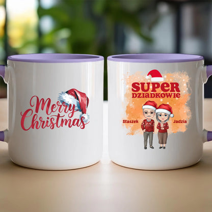 Kubek personalizowany dla babci i dziadka świąteczny #601