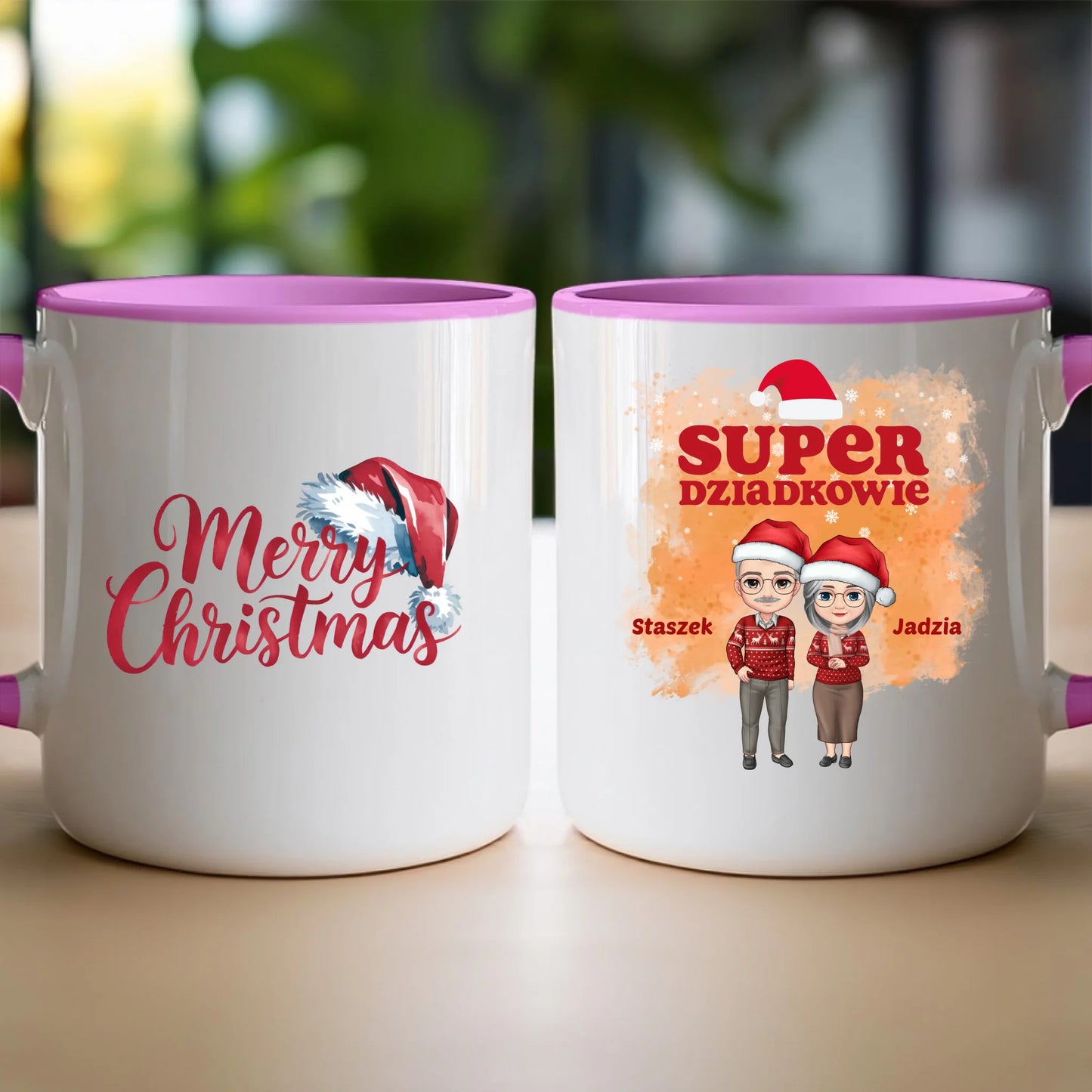 Kubek personalizowany dla babci i dziadka świąteczny #601