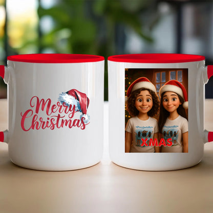Kubek z własnym zdjęciem - świąteczny klimat [generowane przez AI]