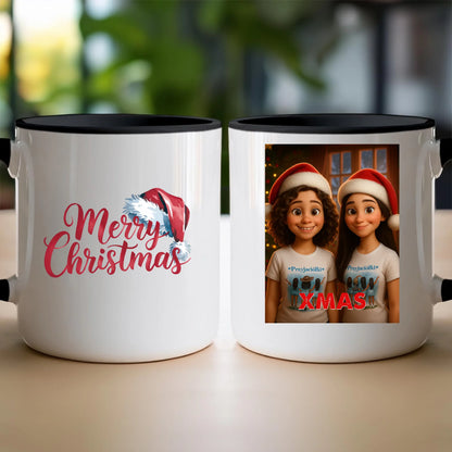Kubek z własnym zdjęciem - świąteczny klimat [generowane przez AI]