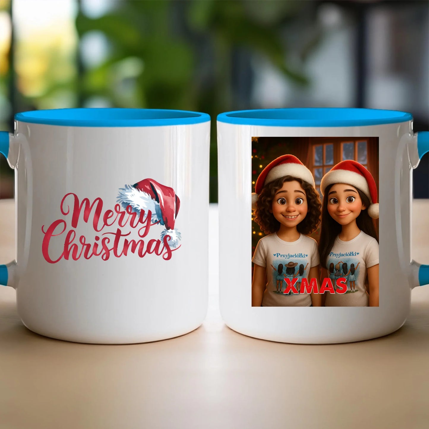 Kubek z własnym zdjęciem - świąteczny klimat [generowane przez AI]