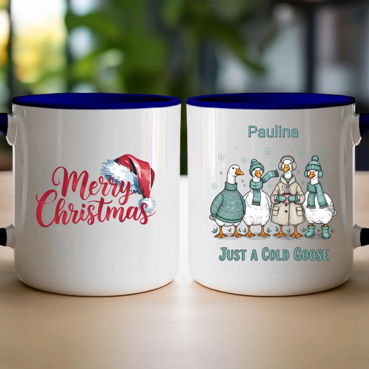 Kubek personalizowany - świąteczne gęsi #297