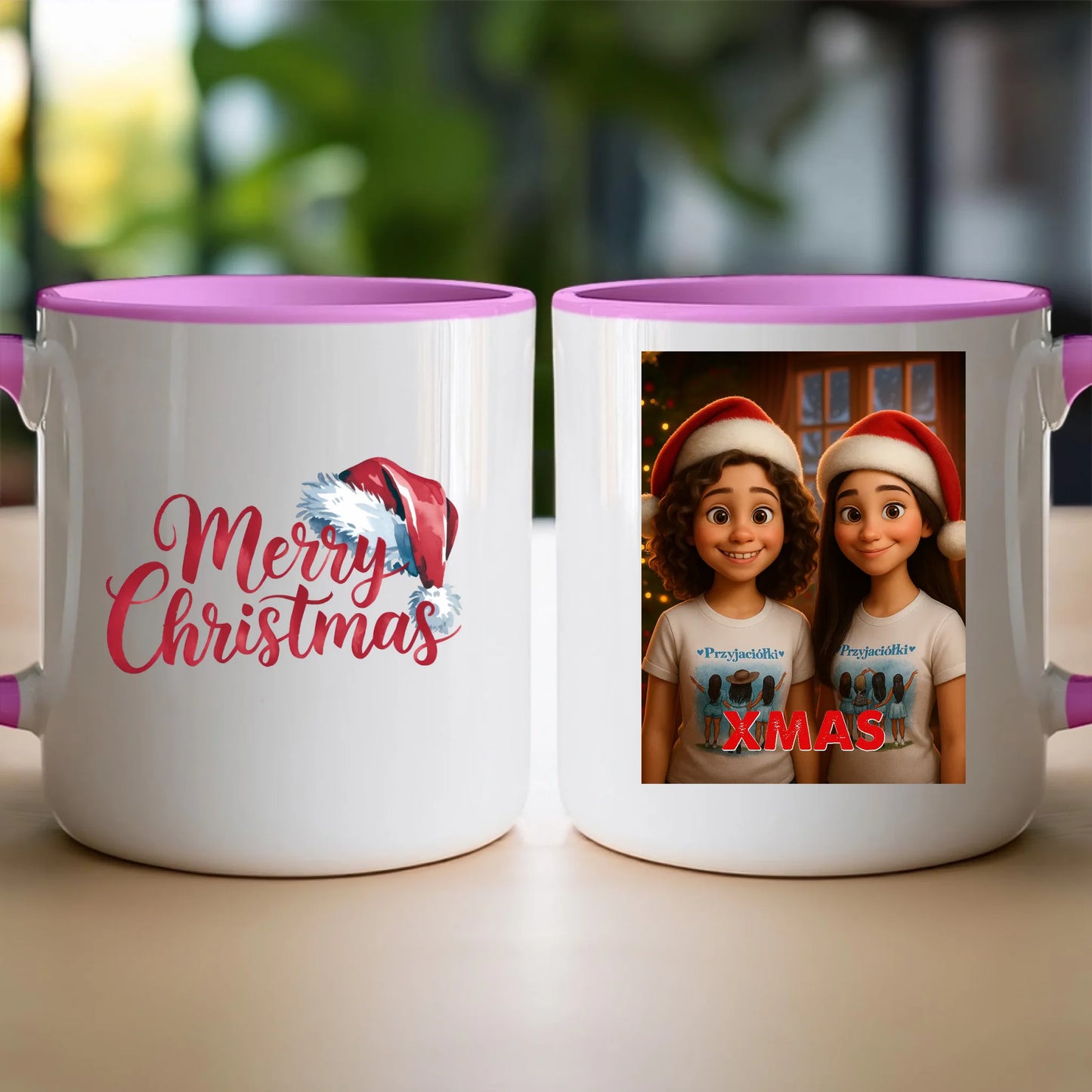 Kubek z własnym zdjęciem - świąteczny klimat [generowane przez AI]