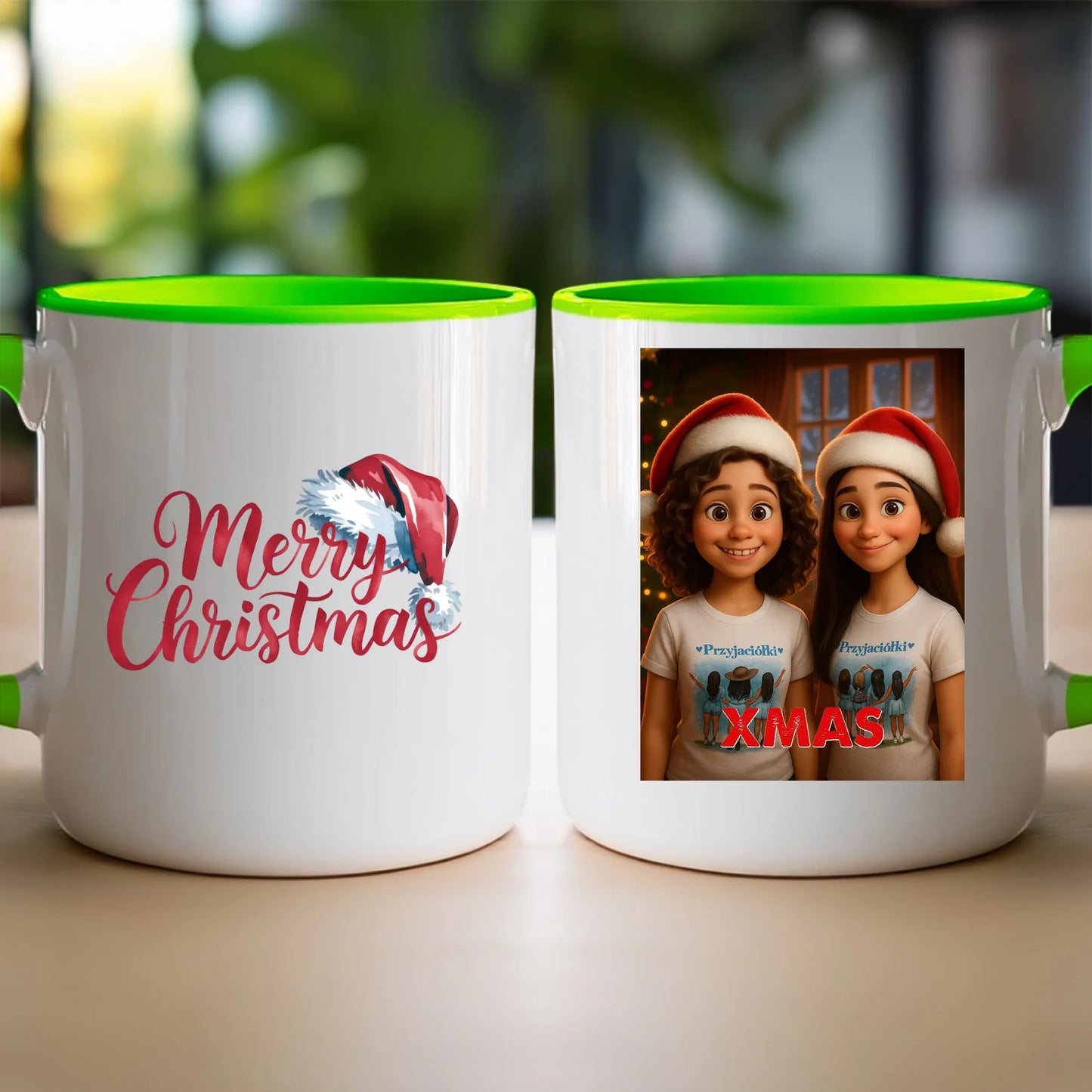 Kubek z własnym zdjęciem - świąteczny klimat [generowane przez AI]