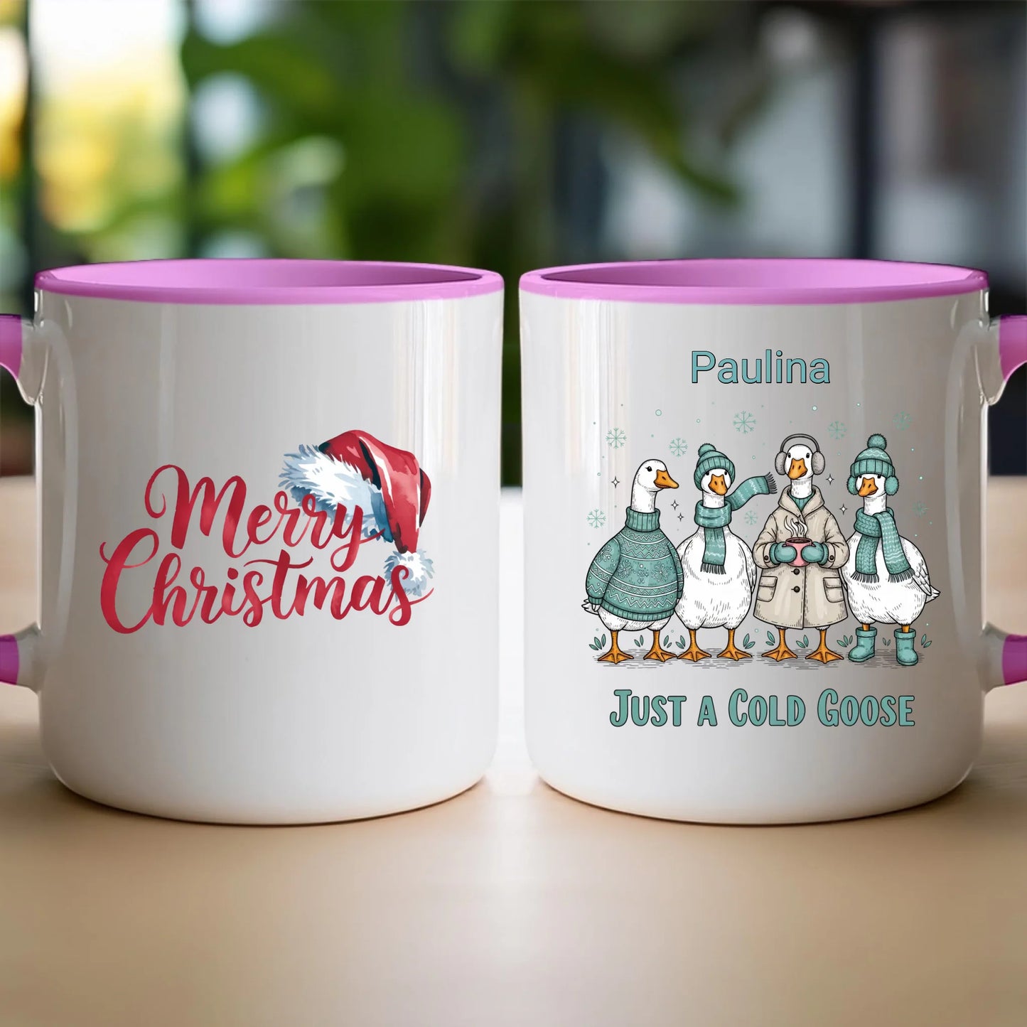 Kubek personalizowany - świąteczne gęsi #297