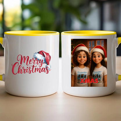 Kubek z własnym zdjęciem - świąteczny klimat [generowane przez AI]