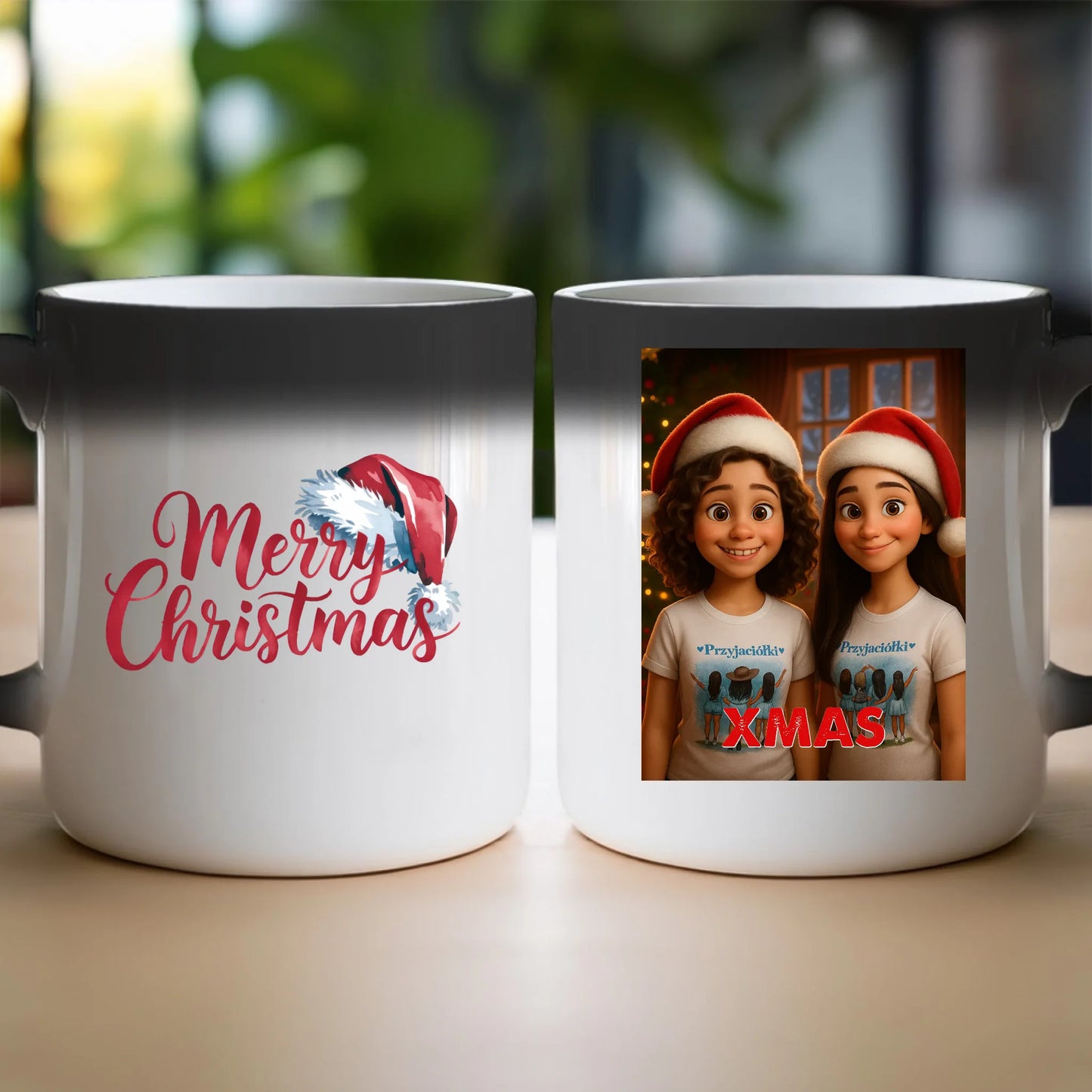 Kubek z własnym zdjęciem - świąteczny klimat [generowane przez AI]