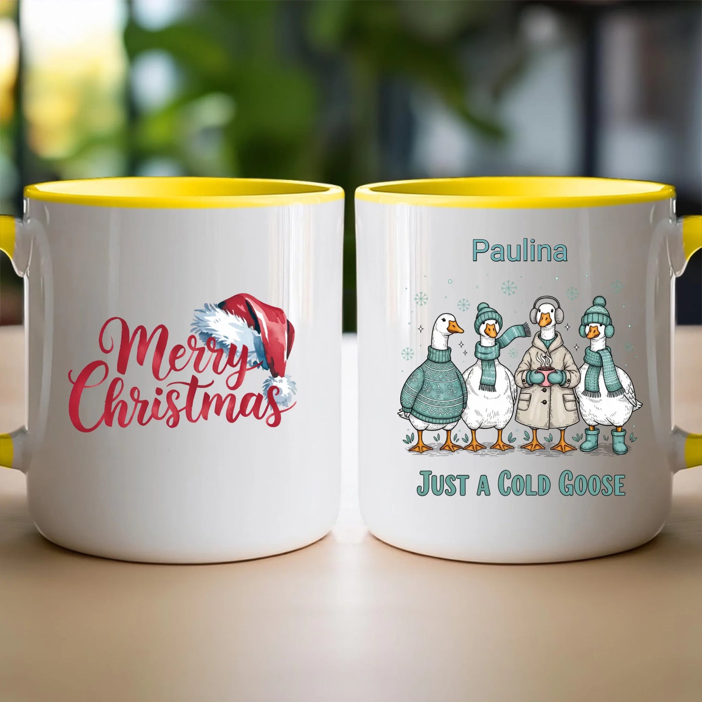 Kubek personalizowany - świąteczne gęsi #297