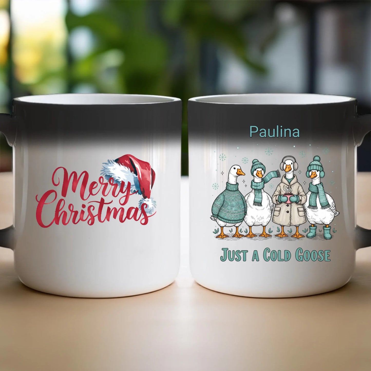 Kubek personalizowany - świąteczne gęsi #297