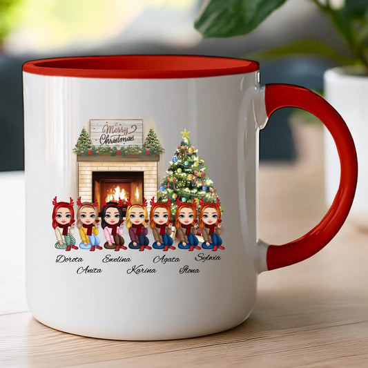 Kubek personalizowany dla przyjaciółek świąteczny 1-7 osób #122