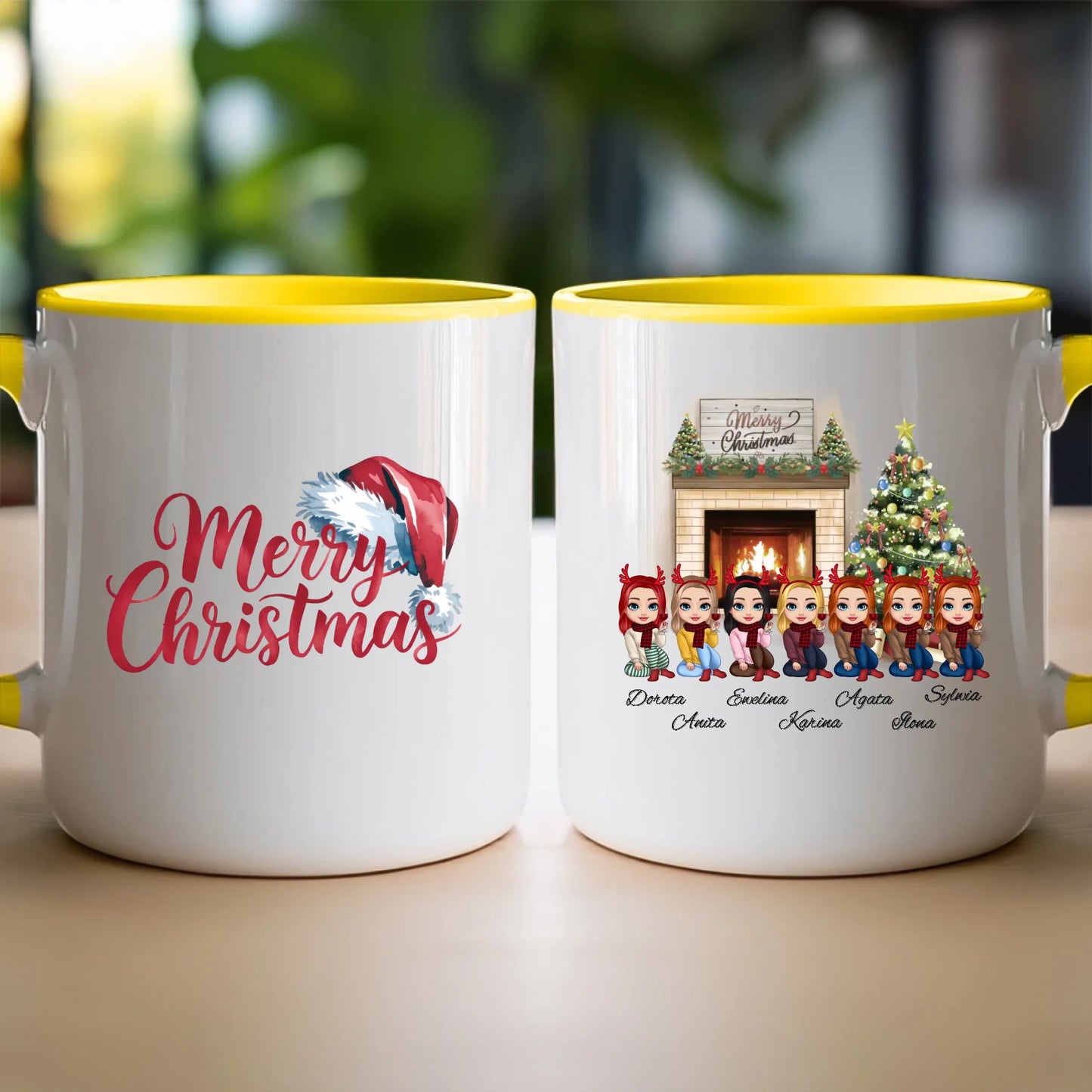 Kubek personalizowany dla przyjaciółek świąteczny 1-7 osób #122