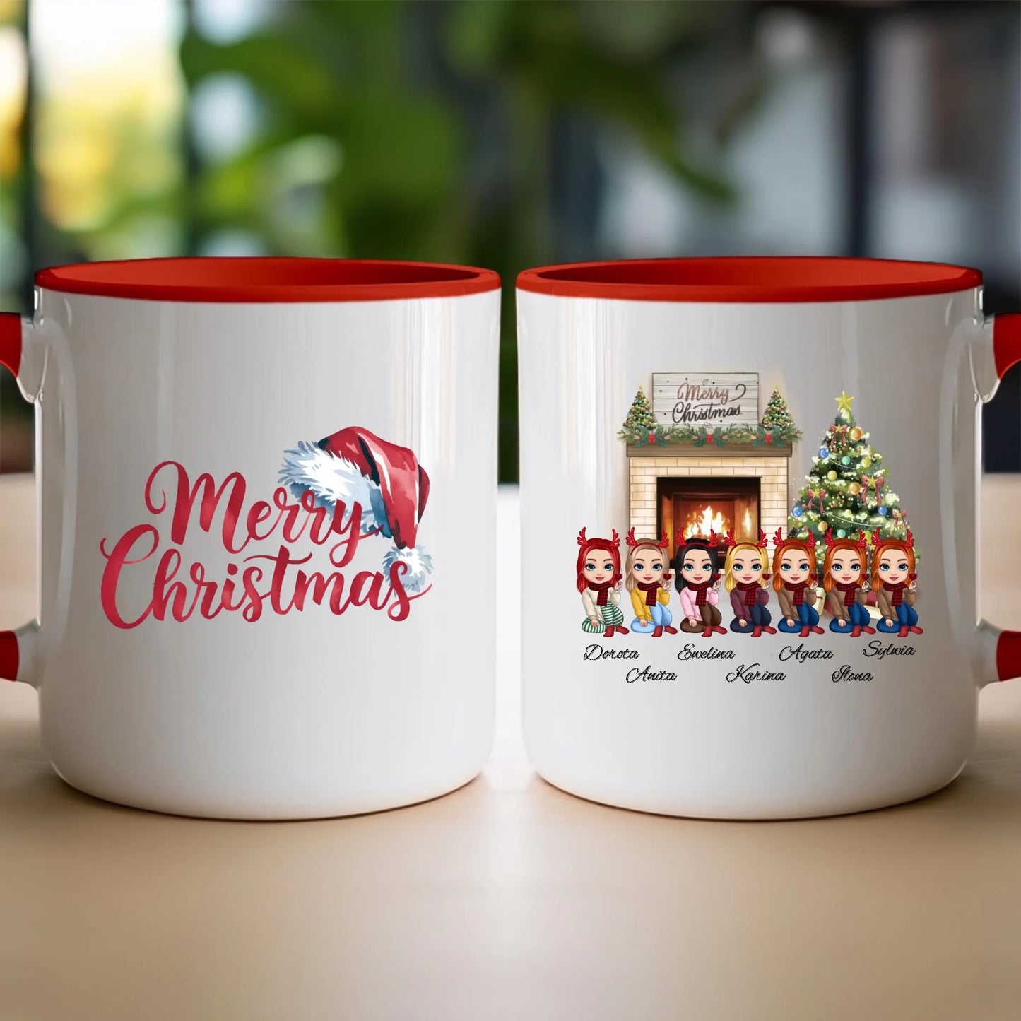 Kubek personalizowany dla przyjaciółek świąteczny 1-7 osób #122
