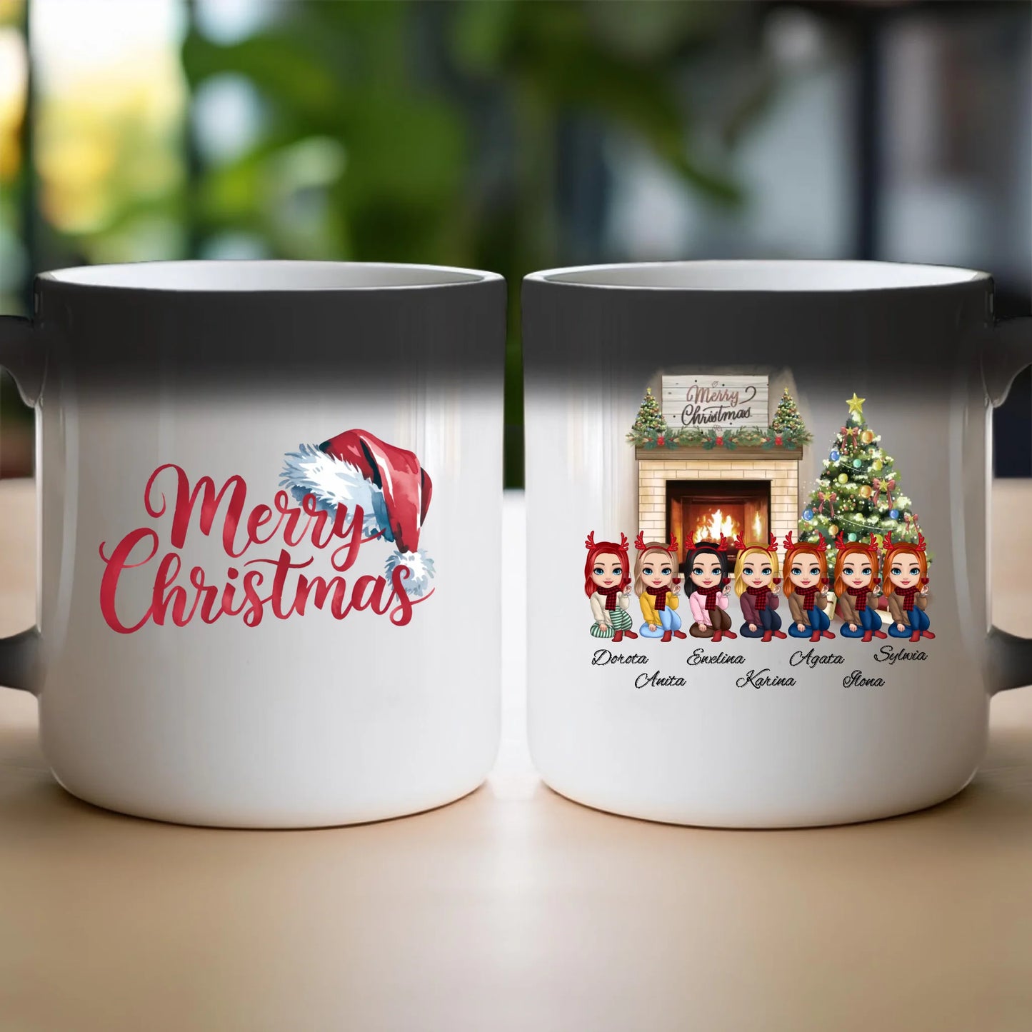 Kubek personalizowany dla przyjaciółek świąteczny 1-7 osób #122