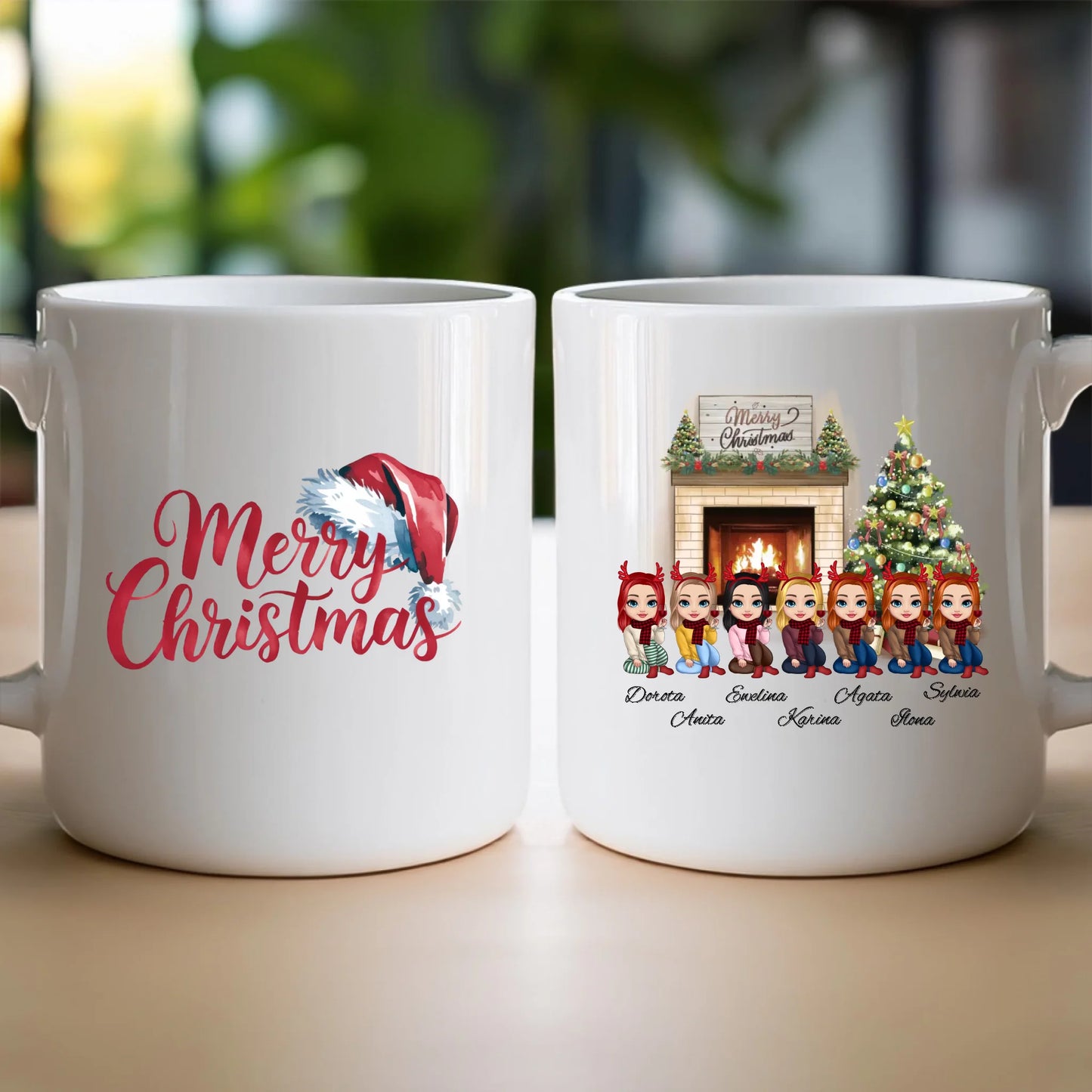 Kubek personalizowany dla przyjaciółek świąteczny 1-7 osób #122