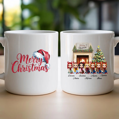 Kubek personalizowany dla przyjaciółek świąteczny 1-7 osób #122