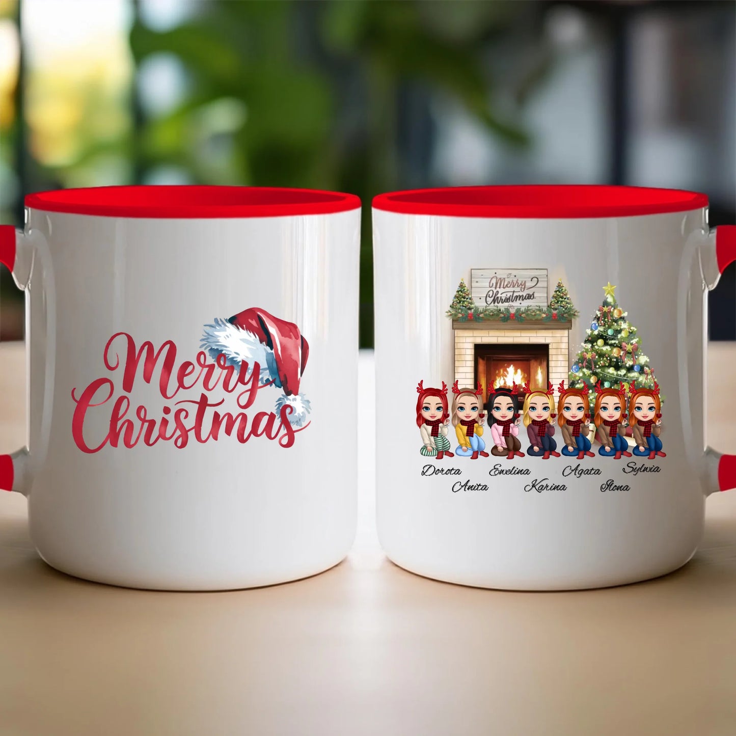Kubek personalizowany dla przyjaciółek świąteczny 1-7 osób #122
