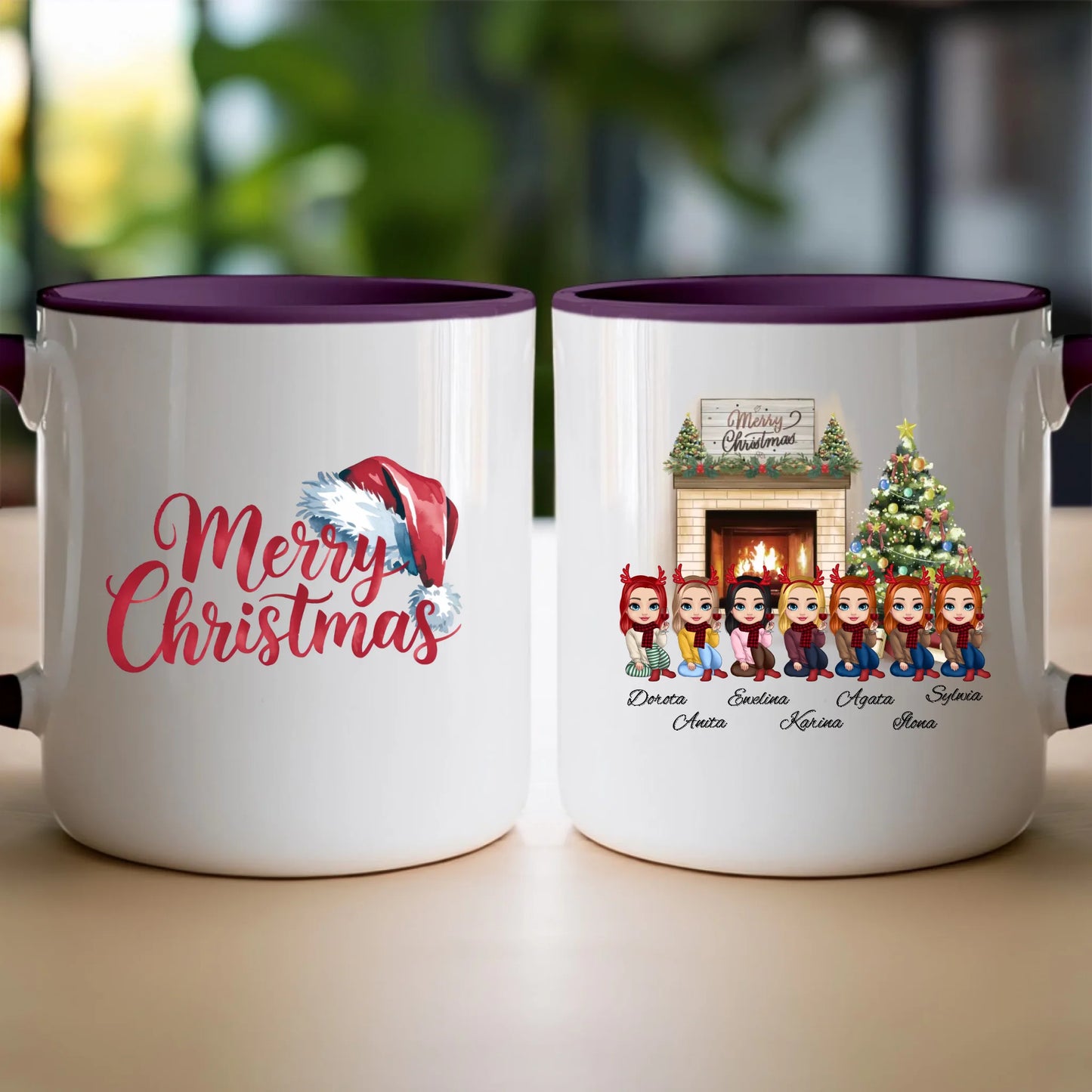 Kubek personalizowany dla przyjaciółek świąteczny 1-7 osób #122