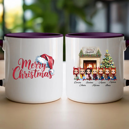 Kubek personalizowany dla przyjaciółek świąteczny 1-7 osób #122