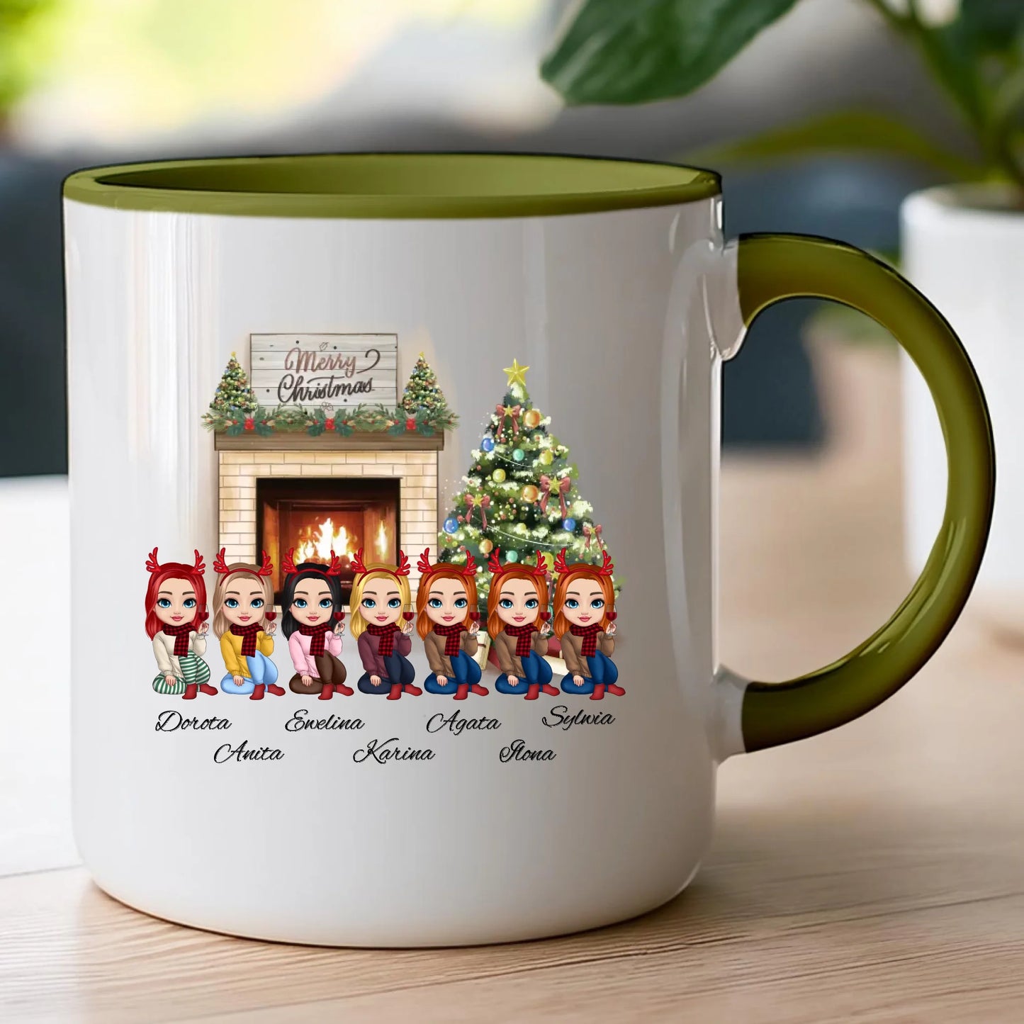 Kubek personalizowany dla przyjaciółek świąteczny 1-7 osób #122