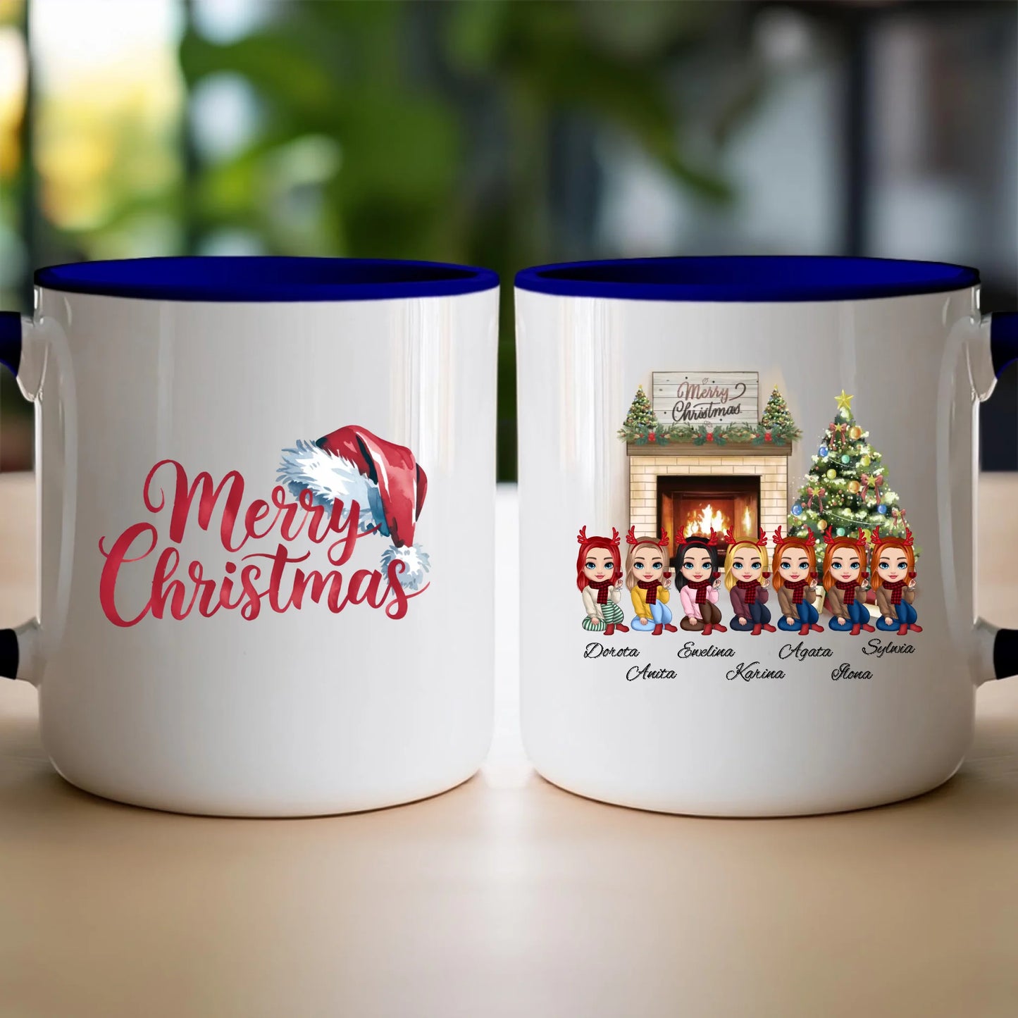 Kubek personalizowany dla przyjaciółek świąteczny 1-7 osób #122