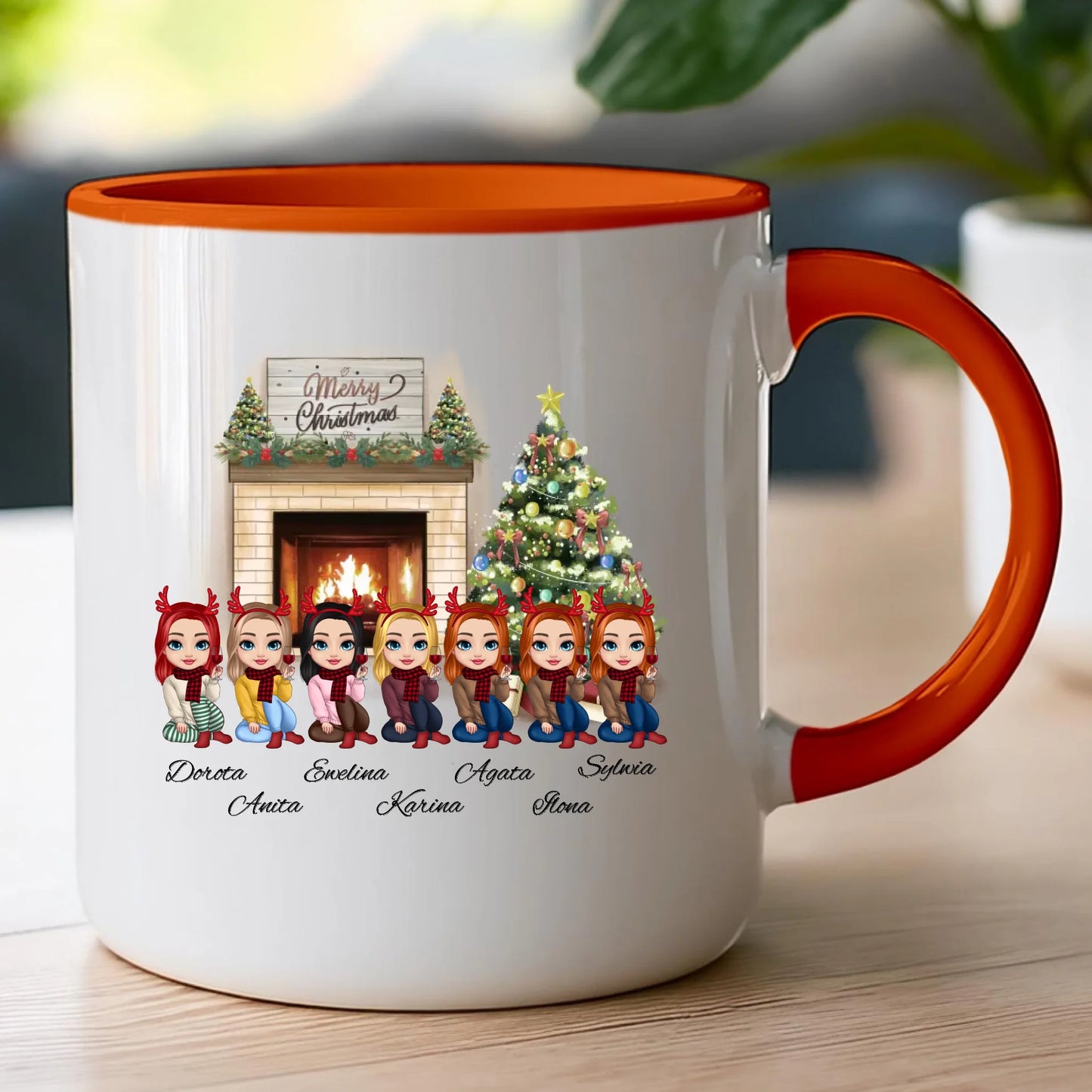 Kubek personalizowany dla przyjaciółek świąteczny 1-7 osób #122