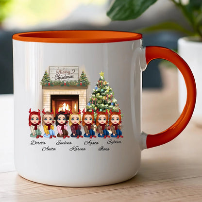 Kubek personalizowany dla przyjaciółek świąteczny 1-7 osób #122