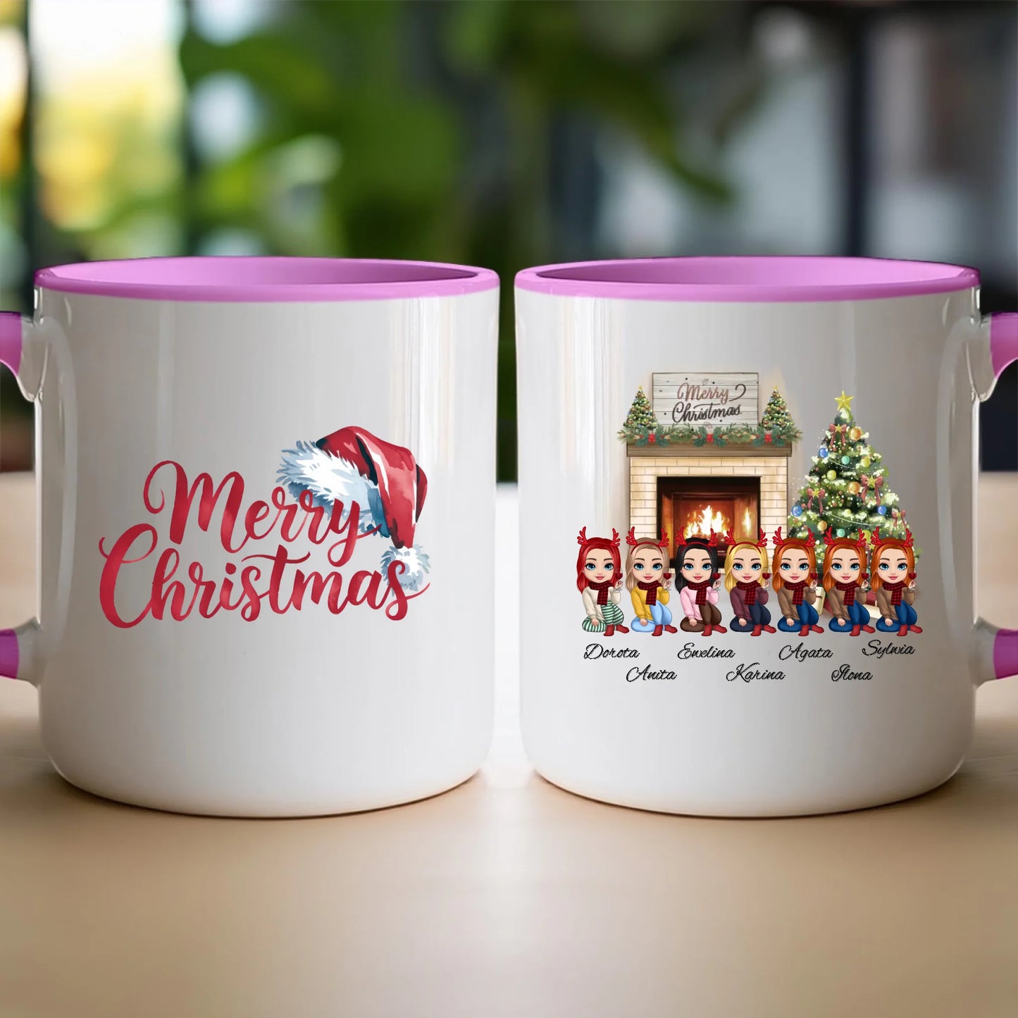 Kubek personalizowany dla przyjaciółek świąteczny 1-7 osób #122