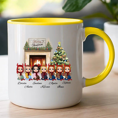 Kubek personalizowany dla przyjaciółek świąteczny 1-7 osób #122