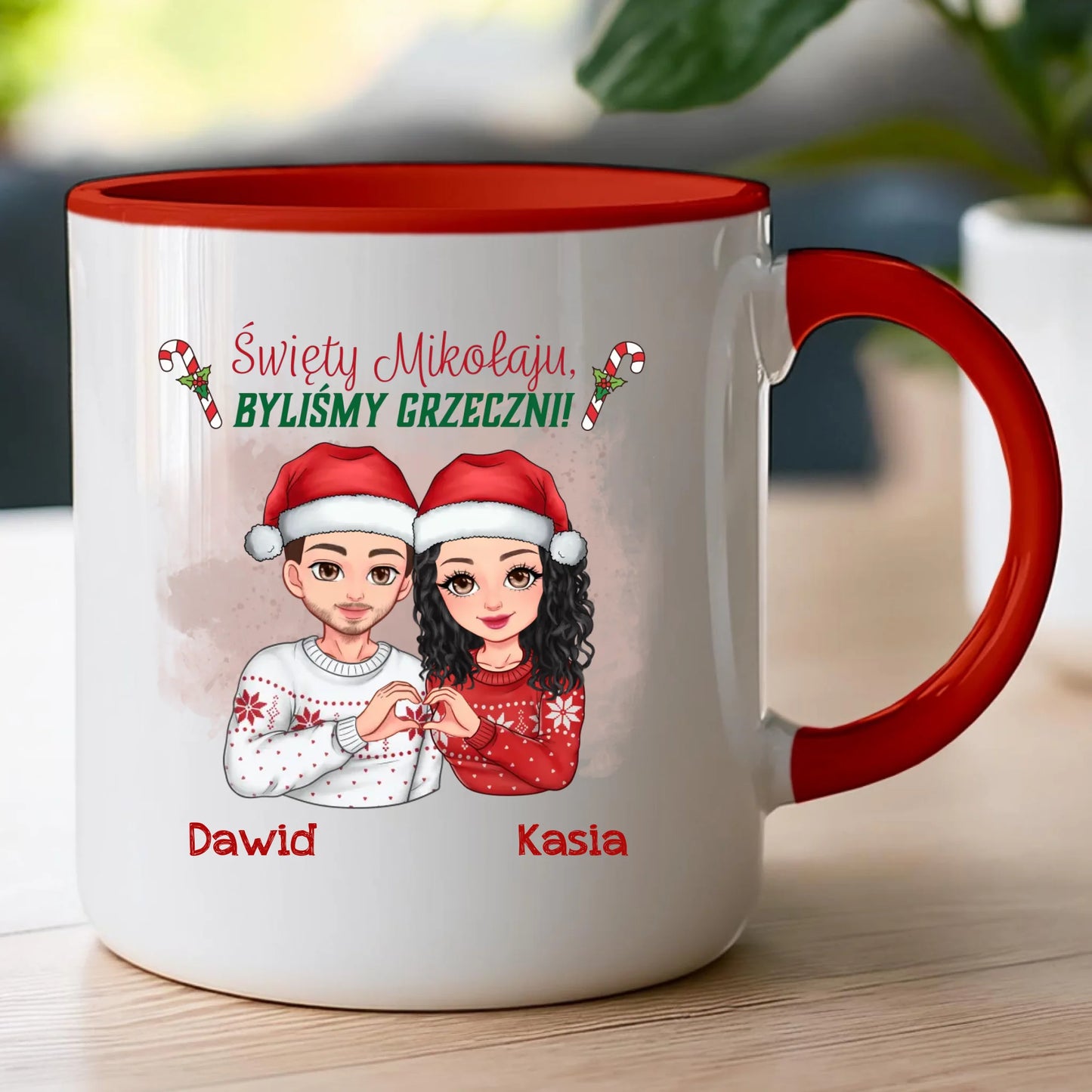 Kubek personalizowany świąteczny dla pary #54