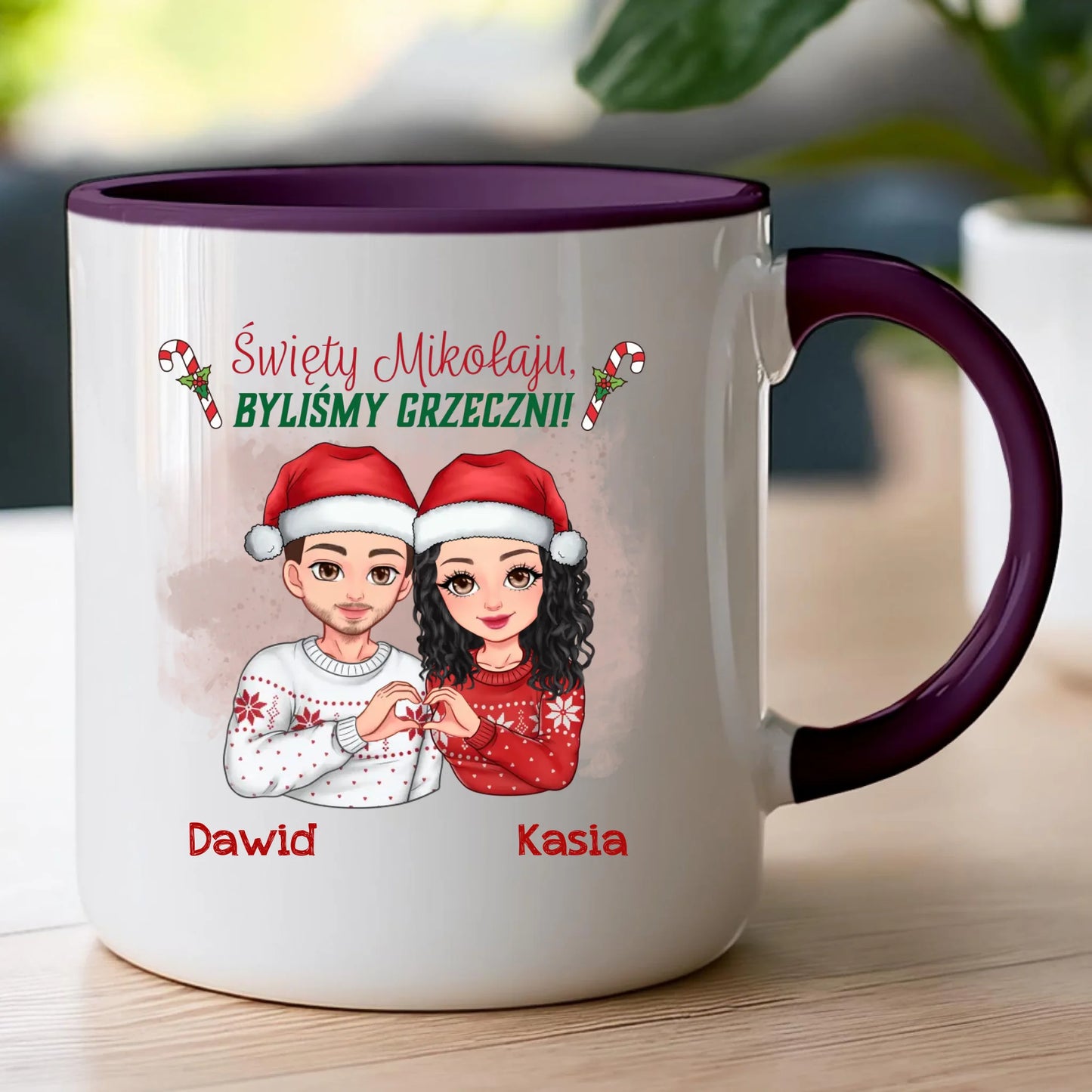 Kubek personalizowany świąteczny dla pary #54