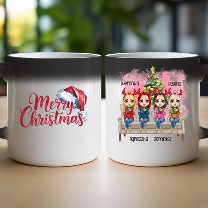 Kubek personalizowany świąteczny dla przyjaciółek 1-4 osób #123