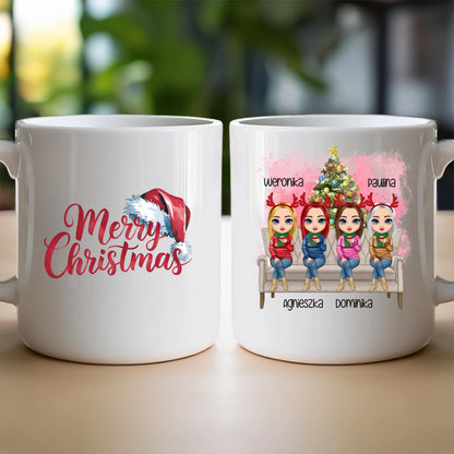 Kubek personalizowany świąteczny dla przyjaciółek 1-4 osób #123