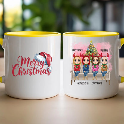 Kubek personalizowany świąteczny dla przyjaciółek 1-4 osób #123