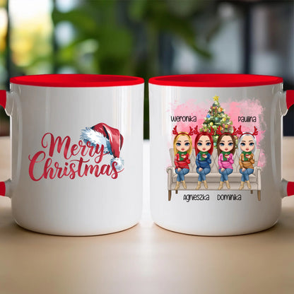 Kubek personalizowany świąteczny dla przyjaciółek 1-4 osób #123