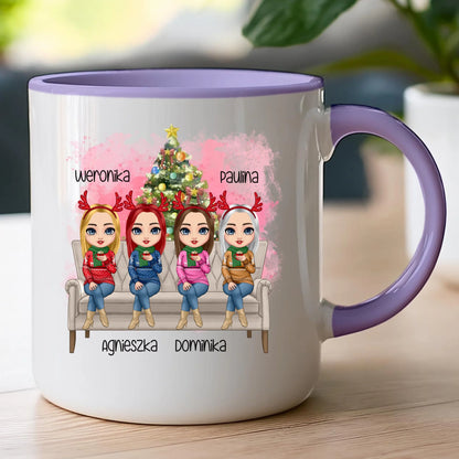 Kubek personalizowany świąteczny dla przyjaciółek 1-4 osób #123