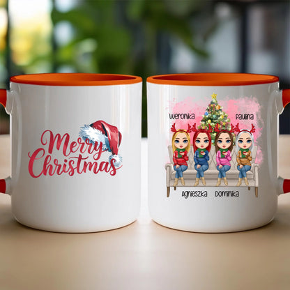 Kubek personalizowany świąteczny dla przyjaciółek 1-4 osób #123