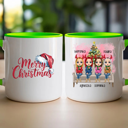 Kubek personalizowany świąteczny dla przyjaciółek 1-4 osób #123