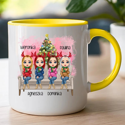 Kubek personalizowany świąteczny dla przyjaciółek 1-4 osób #123