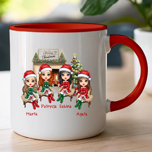 Kubek personalizowany świąteczny dla przyjaciółek #127