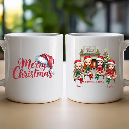 Kubek personalizowany świąteczny dla przyjaciółek #127