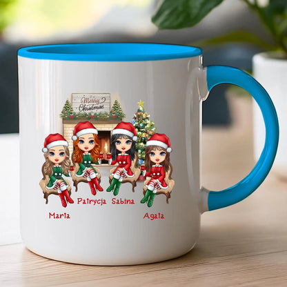 Kubek personalizowany świąteczny dla przyjaciółek #127