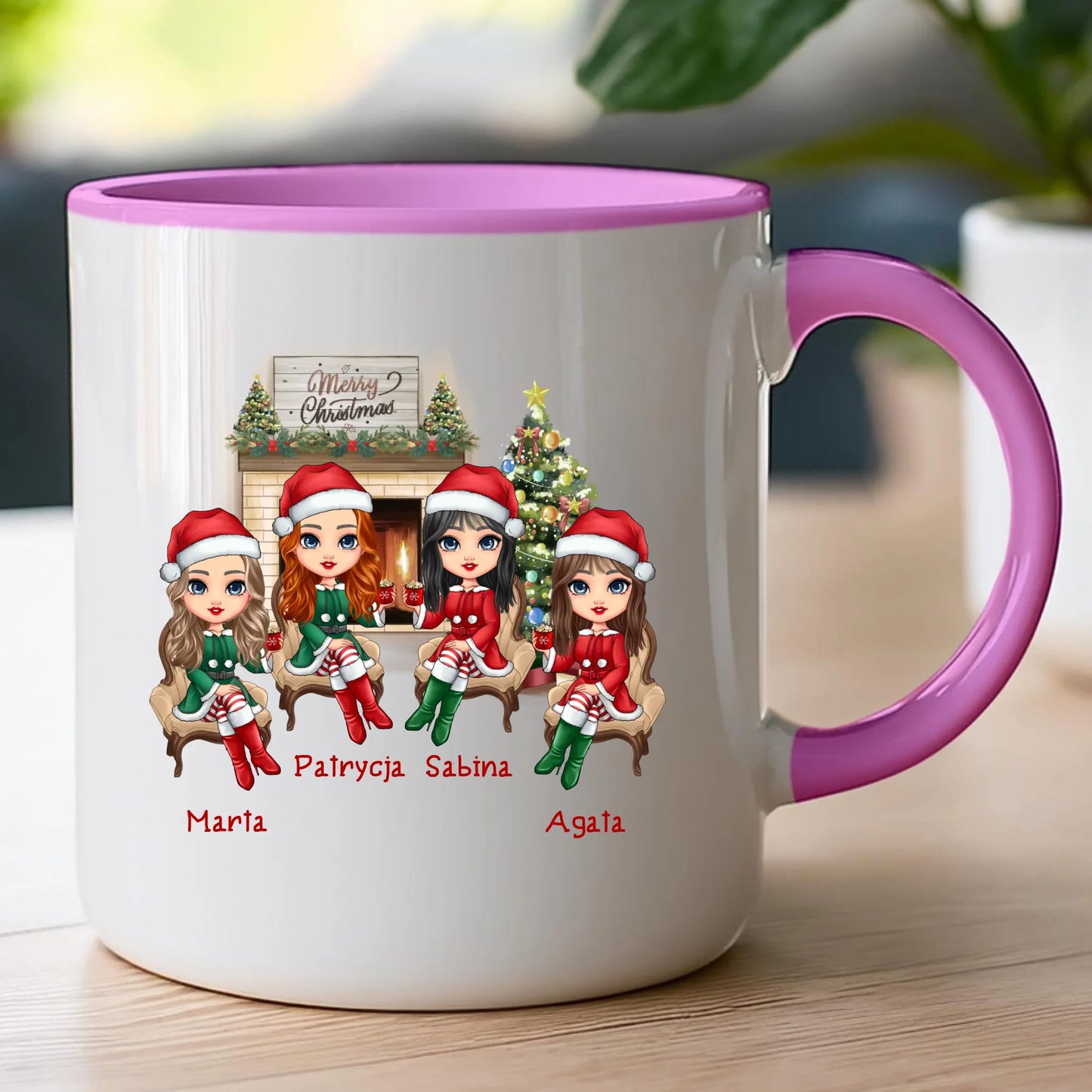 Kubek personalizowany świąteczny dla przyjaciółek #127