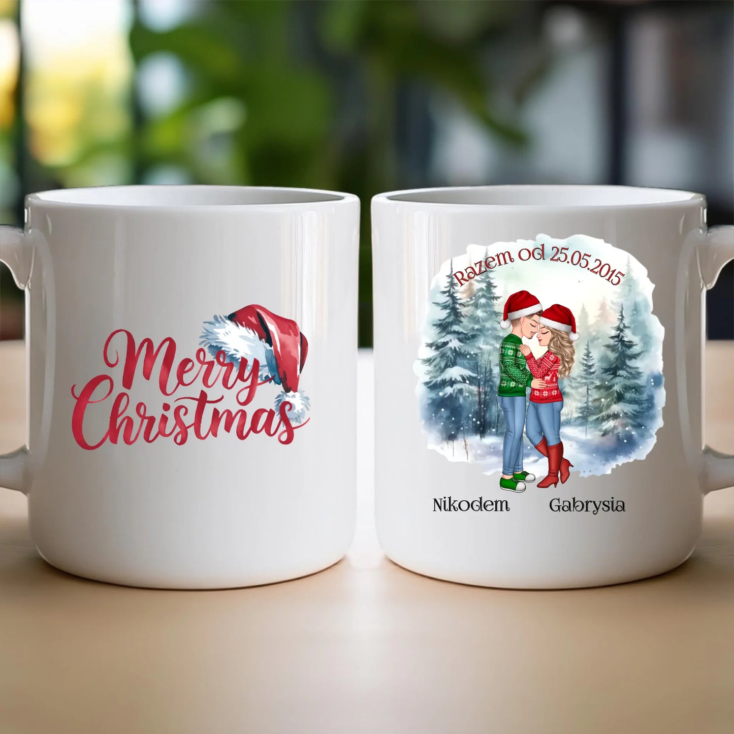 Kubek personalizowany świąteczny dla par #51