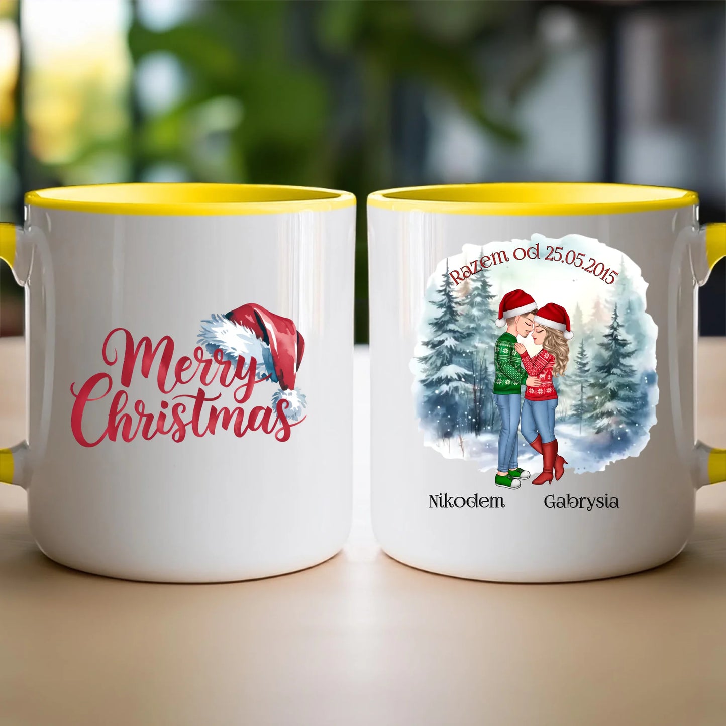 Kubek personalizowany świąteczny dla par #51