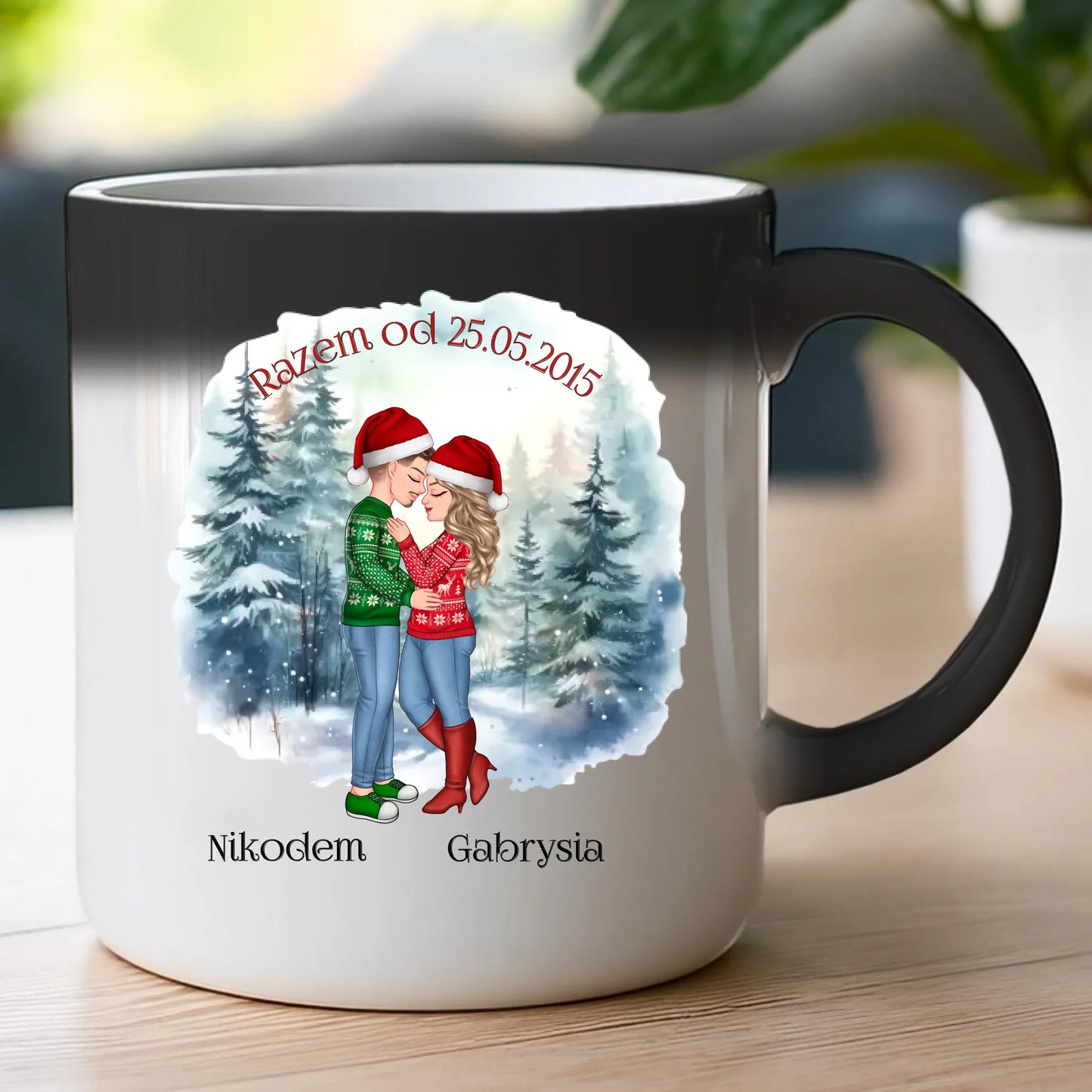 Kubek personalizowany świąteczny dla par #51