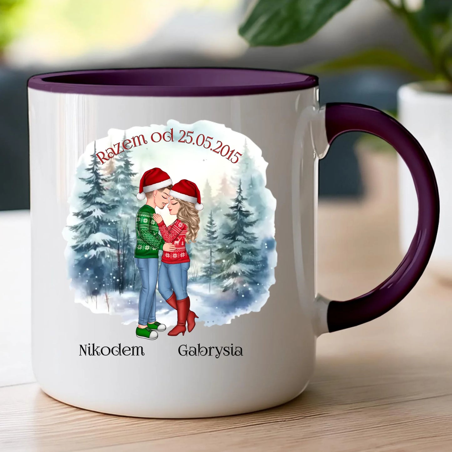 Kubek personalizowany świąteczny dla par #51