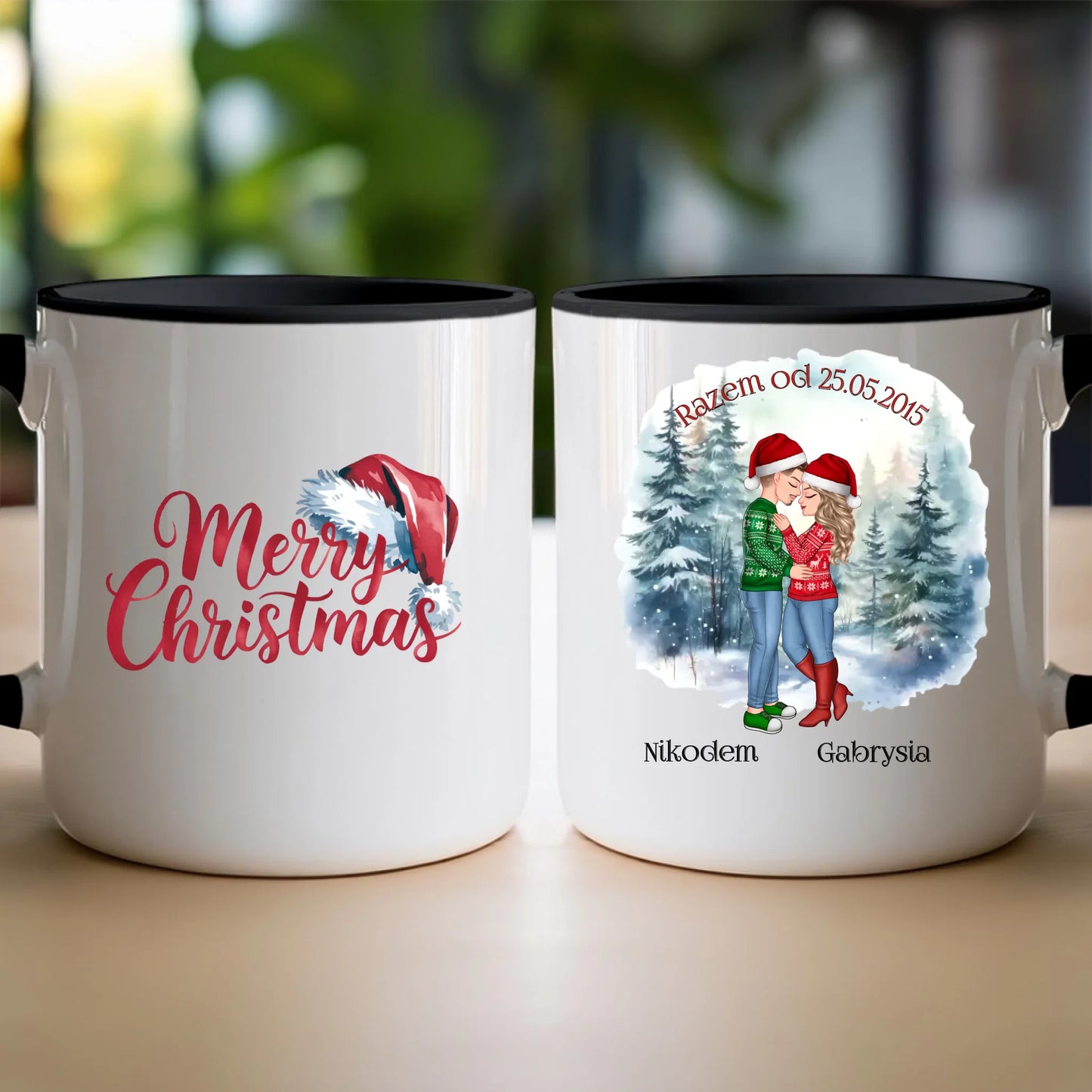 Kubek personalizowany świąteczny dla par #51
