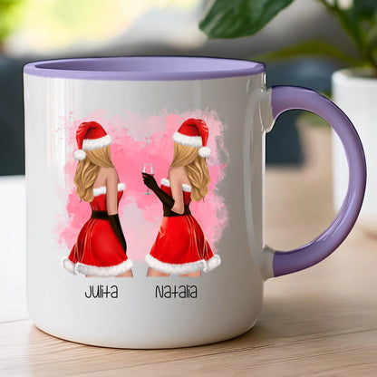Kubek personalizowany świąteczny dla przyjaciółek #128