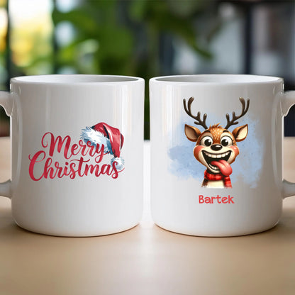 Kubek personalizowany świąteczny - Renifer #18