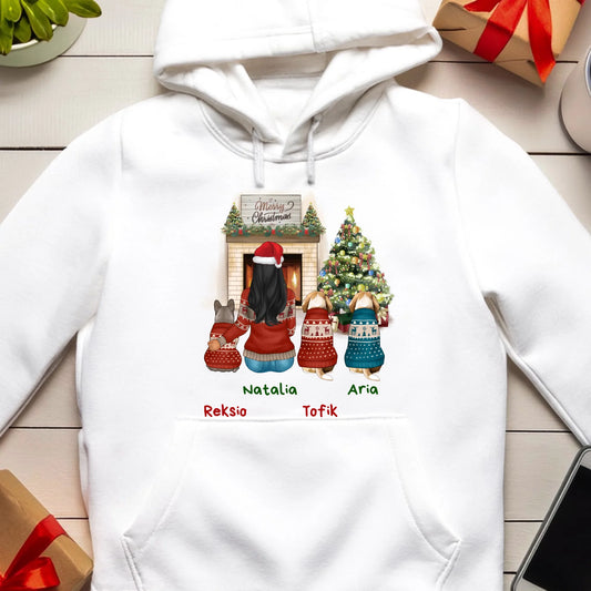 Bluza personalizowana świąteczna dla kobiety - pieski #513